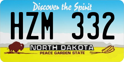 ND license plate HZM332