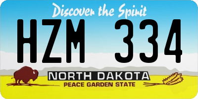 ND license plate HZM334