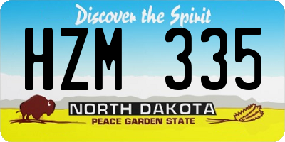 ND license plate HZM335