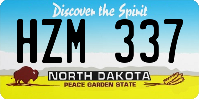 ND license plate HZM337