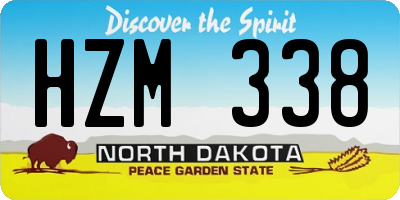 ND license plate HZM338