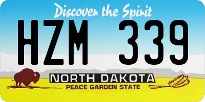 ND license plate HZM339
