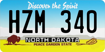 ND license plate HZM340