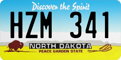 ND license plate HZM341