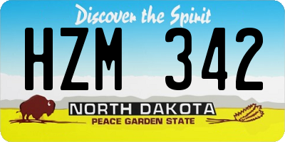 ND license plate HZM342