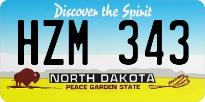 ND license plate HZM343