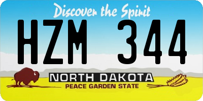 ND license plate HZM344
