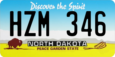 ND license plate HZM346
