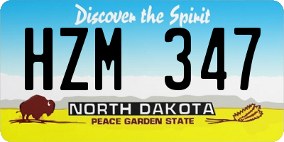ND license plate HZM347