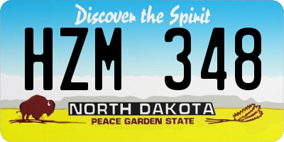 ND license plate HZM348