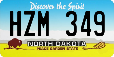 ND license plate HZM349