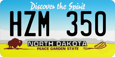 ND license plate HZM350