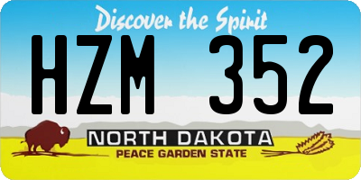 ND license plate HZM352