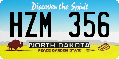 ND license plate HZM356