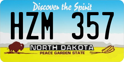 ND license plate HZM357