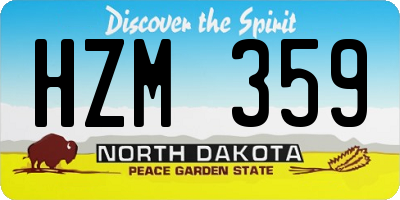 ND license plate HZM359