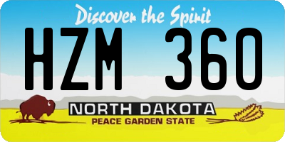 ND license plate HZM360