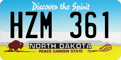 ND license plate HZM361