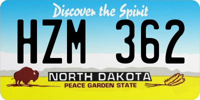 ND license plate HZM362