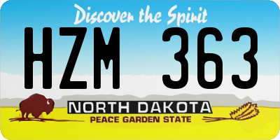 ND license plate HZM363