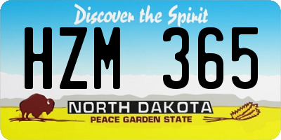 ND license plate HZM365