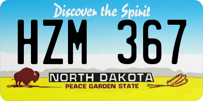 ND license plate HZM367