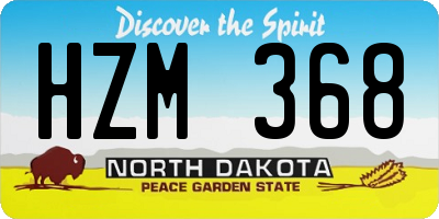 ND license plate HZM368