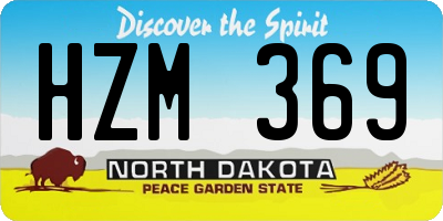 ND license plate HZM369