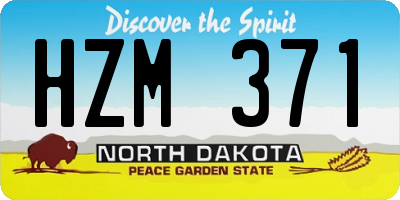 ND license plate HZM371