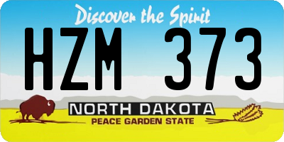ND license plate HZM373