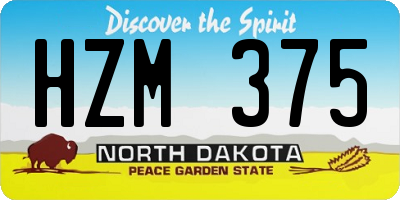 ND license plate HZM375