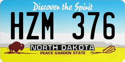 ND license plate HZM376