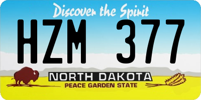ND license plate HZM377