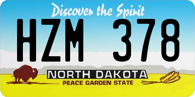 ND license plate HZM378