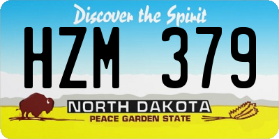 ND license plate HZM379