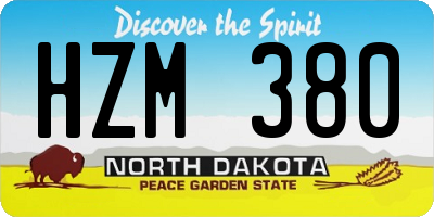 ND license plate HZM380