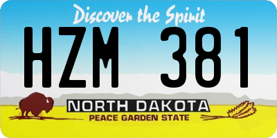 ND license plate HZM381