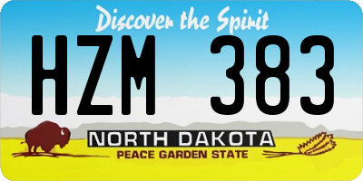 ND license plate HZM383