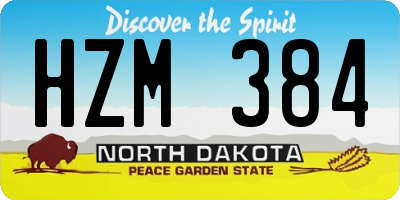 ND license plate HZM384
