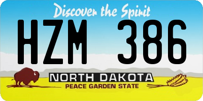 ND license plate HZM386