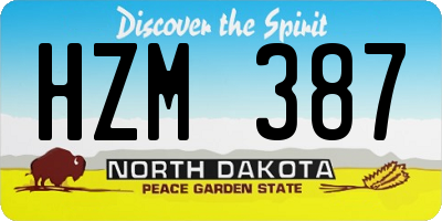 ND license plate HZM387
