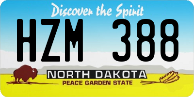 ND license plate HZM388