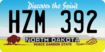 ND license plate HZM392