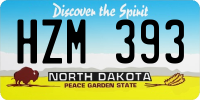 ND license plate HZM393