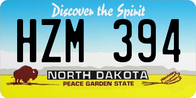 ND license plate HZM394