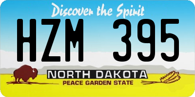 ND license plate HZM395