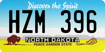 ND license plate HZM396