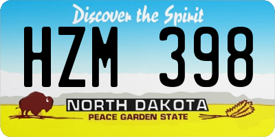 ND license plate HZM398