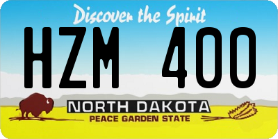 ND license plate HZM400
