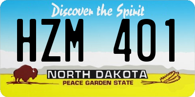 ND license plate HZM401